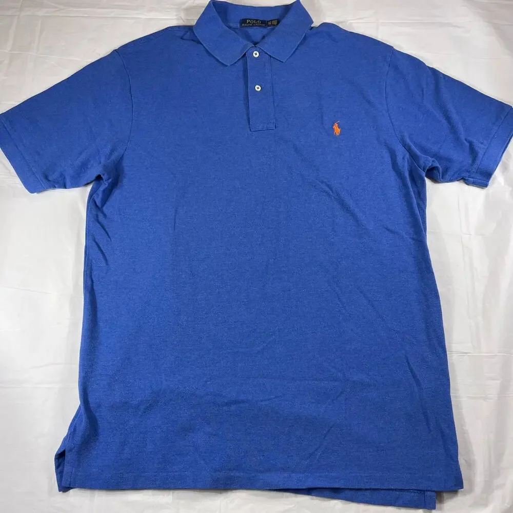 Polo Ralph Lauren Men’s XLT Blue Classic Cotton Polo Shirt Short Sleeve Casual